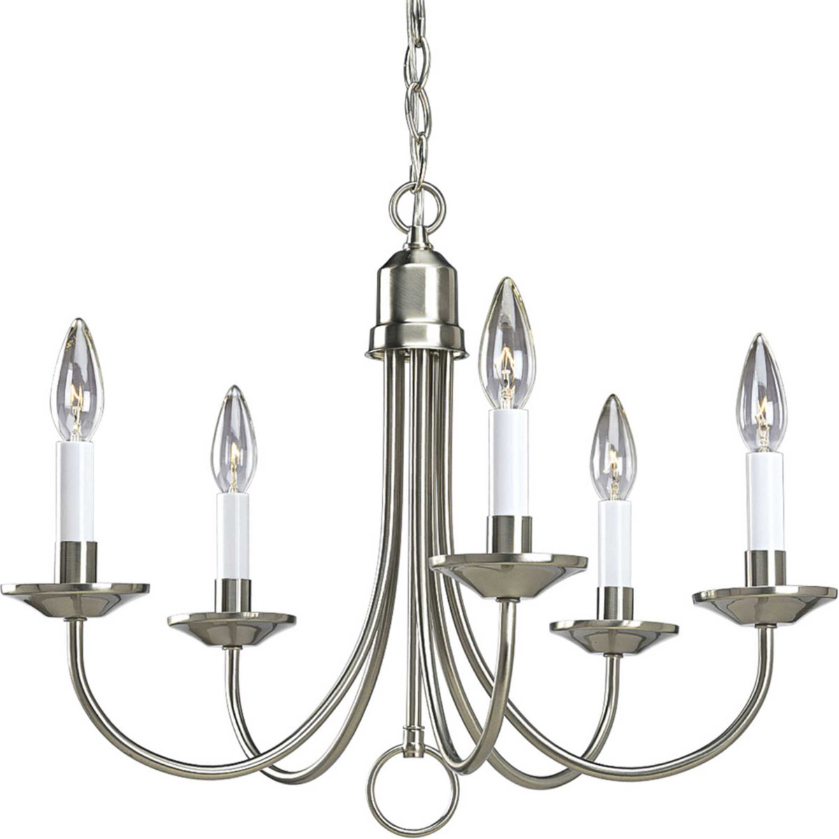 Five Light 5 Light 21 inch Brushed Nickel Chandelier Ceiling Light