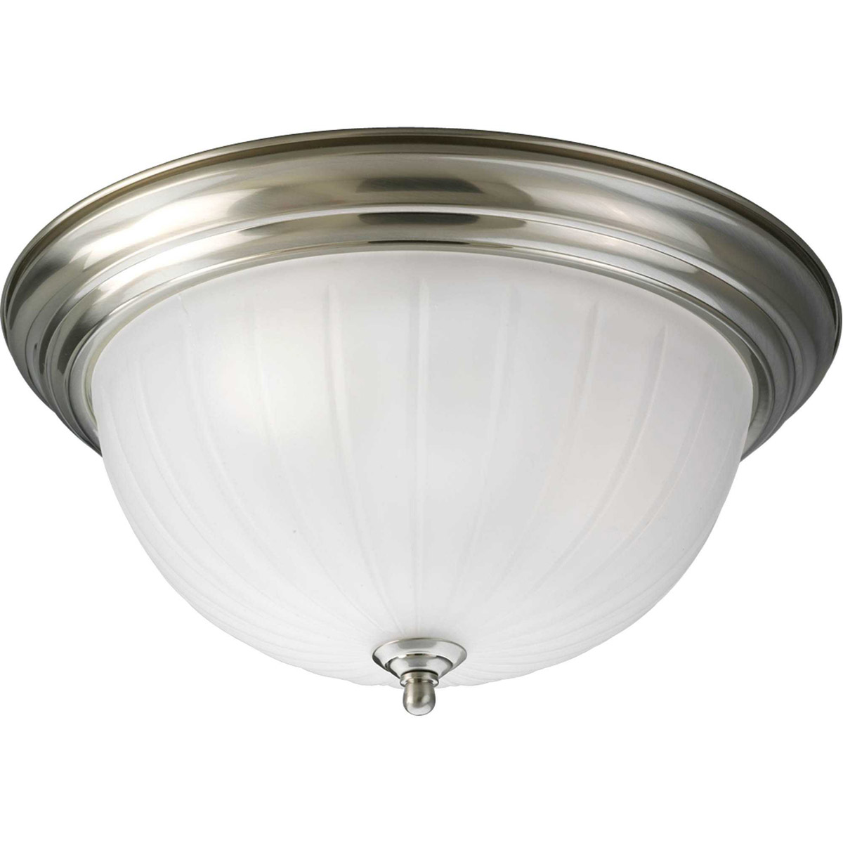 Melon 3 Light 15.25 inch Brushed Nickel Flush Mount Ceiling Light
