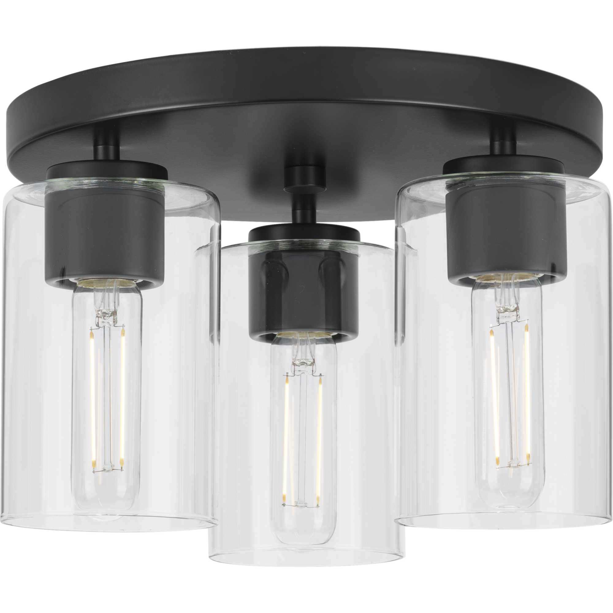 Cofield 3 Light 12 inch Matte Black Flushmount Ceiling Light