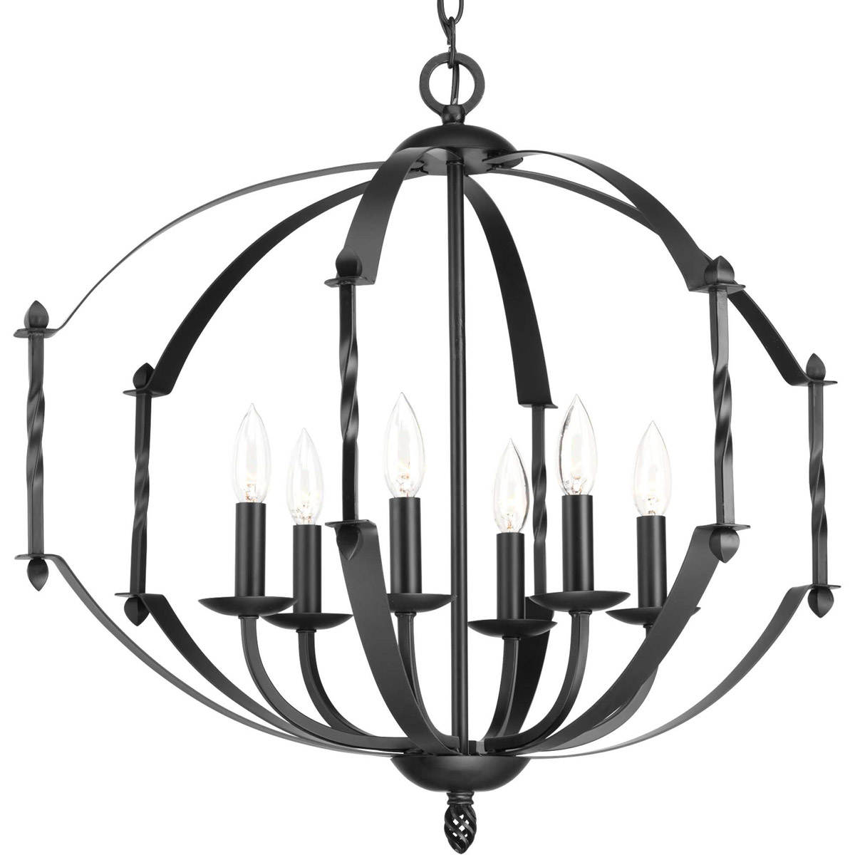 Greyson 6 Light 26 inch Matte Black Chandelier Ceiling Light