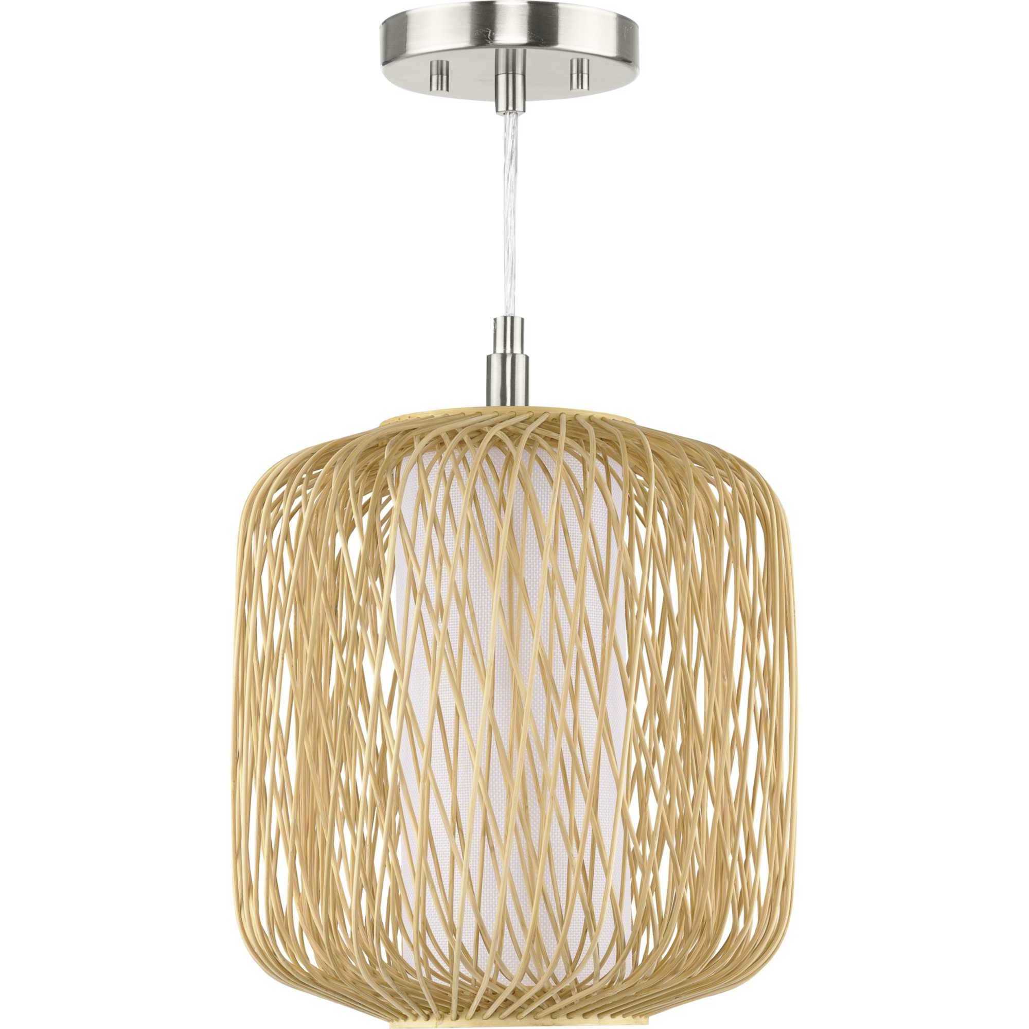 Cordova 1 Light 10 inch Natural Rattan Mini Pendant Ceiling Light, Design Series