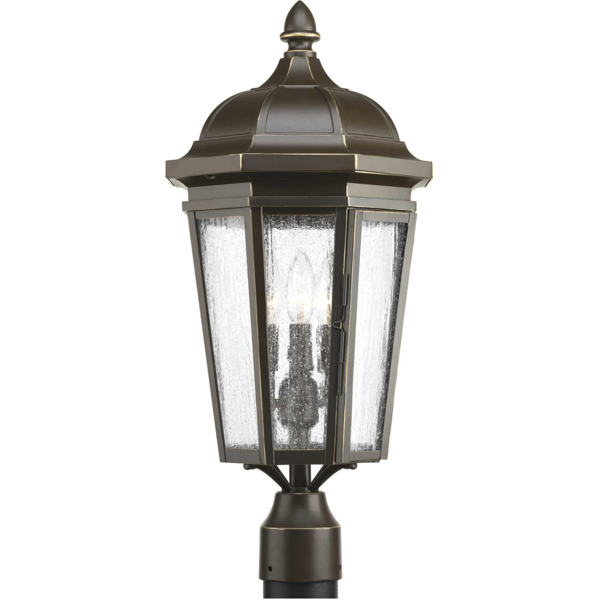Verdae 3 Light 23 inch Antique Bronze Outdoor Post Lantern, Design Series