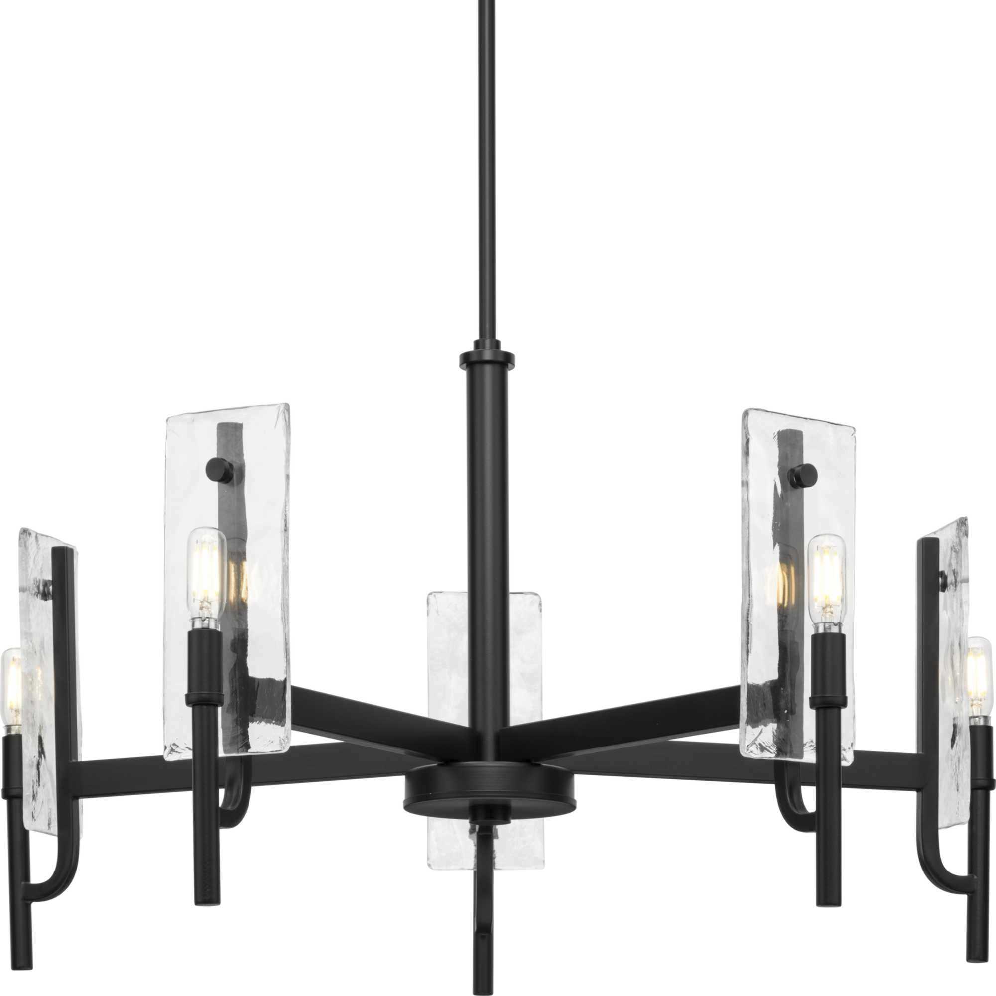 Rivera 5 Light 30 inch Matte Black Chandelier Ceiling Light, Design Series