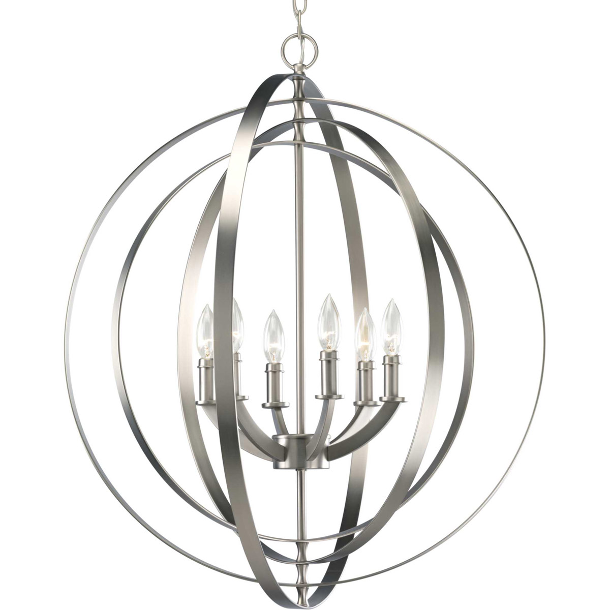 Equinox 6 Light 27.75 inch Burnished Silver Foyer Pendant Ceiling Light