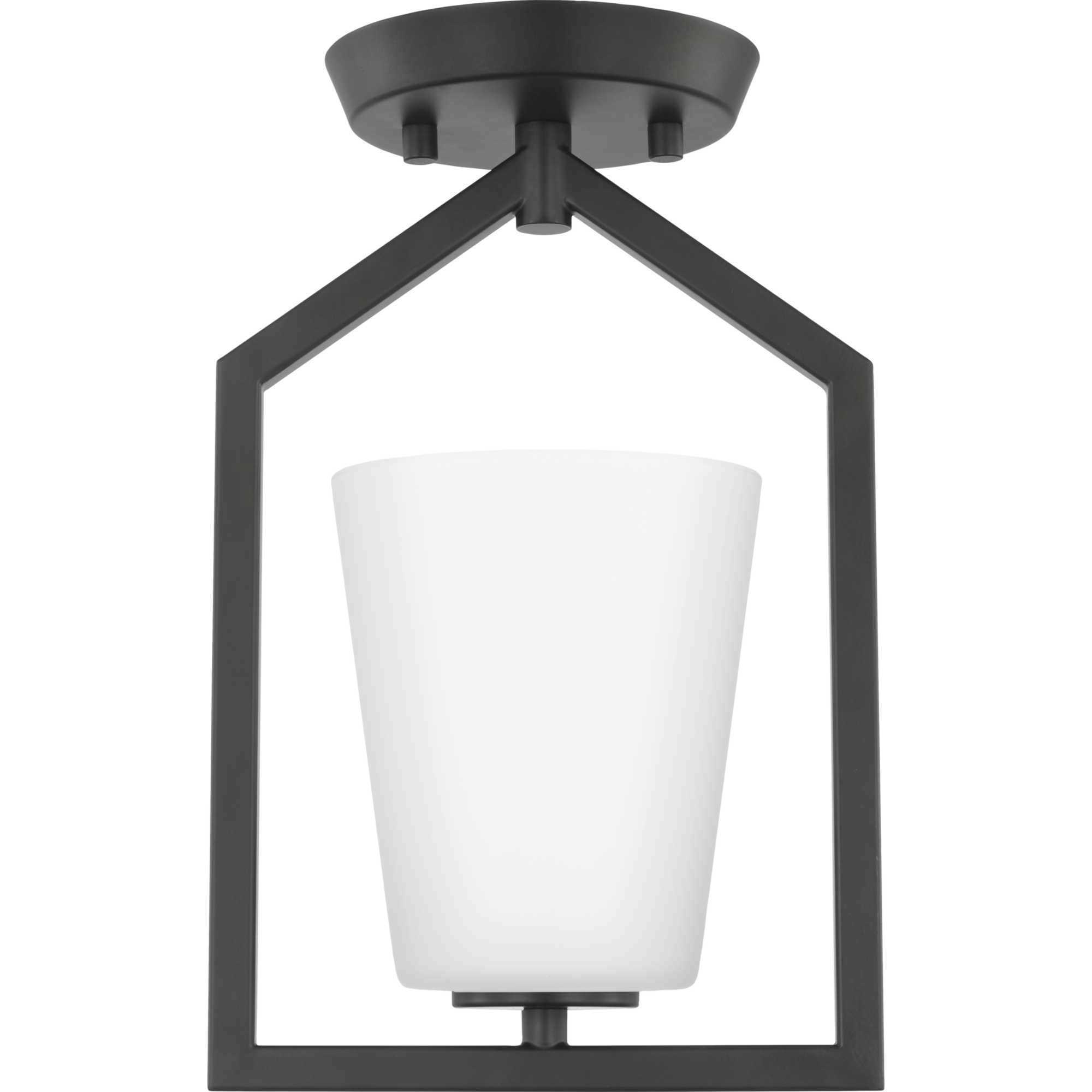 Vertex 1 Light 5 inch Matte Black Semi-Flush Mount Ceiling Light