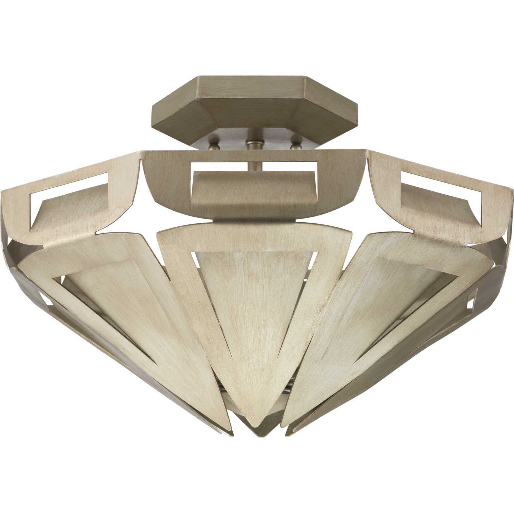Point Dume&trade; Yerba 3 Light 17.38 inch Silver Ridge Semi-Flush Mount Ceiling Light, Design Series