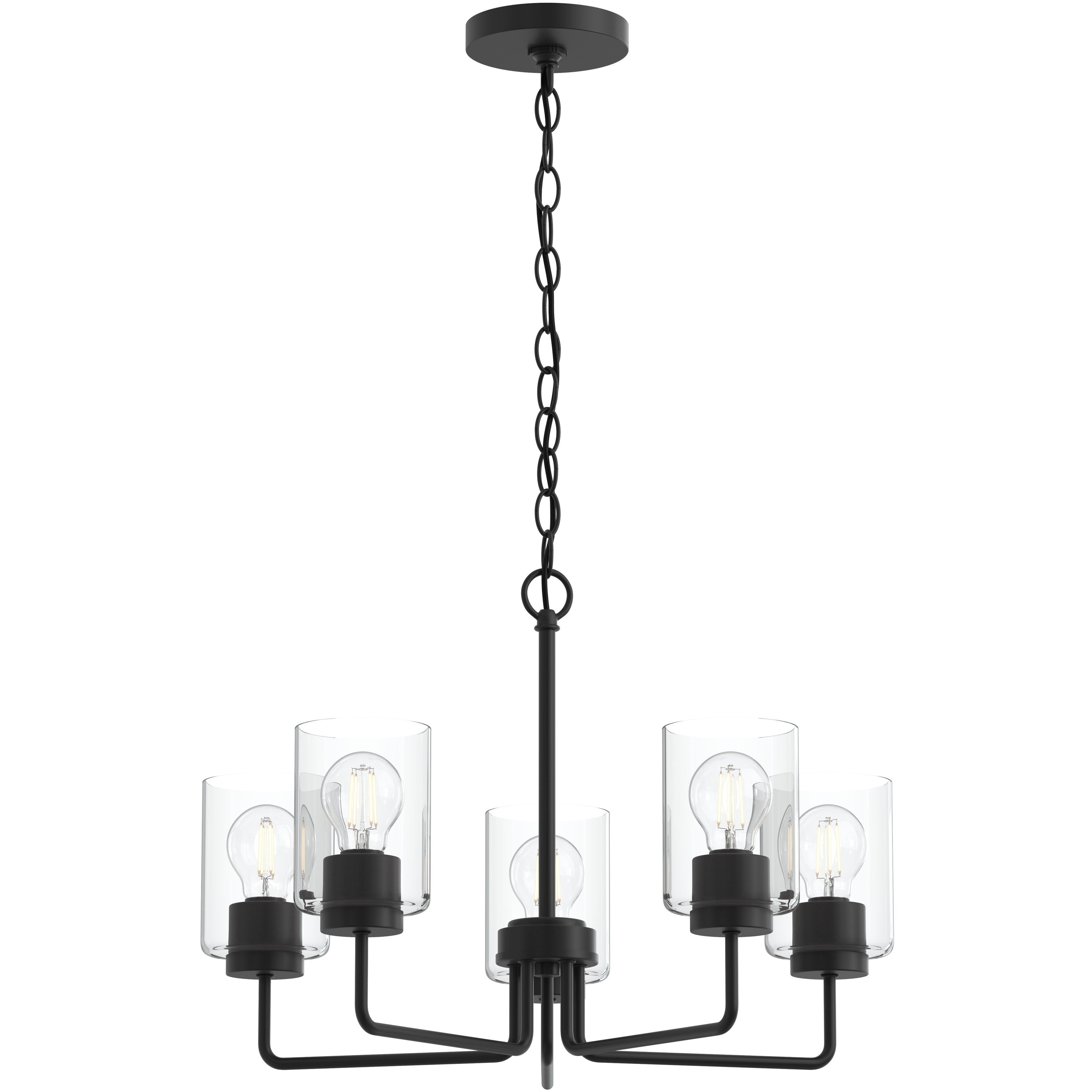 Merry 5 Light 22 inch Black Chandelier Ceiling Light