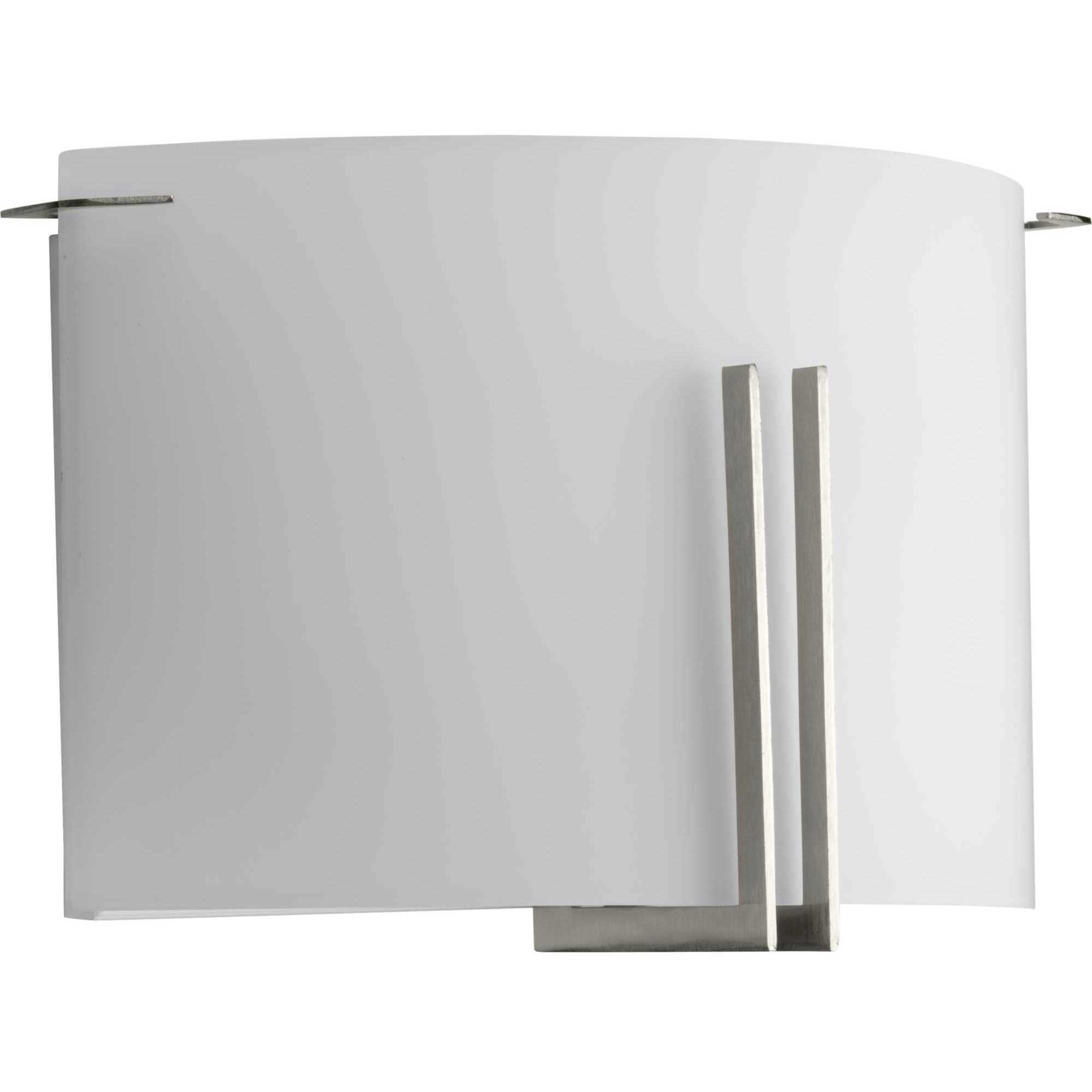 Modern Glass Sconce 2 Light 4 inch Brushed Nickel ADA Wall Sconce Wall Light