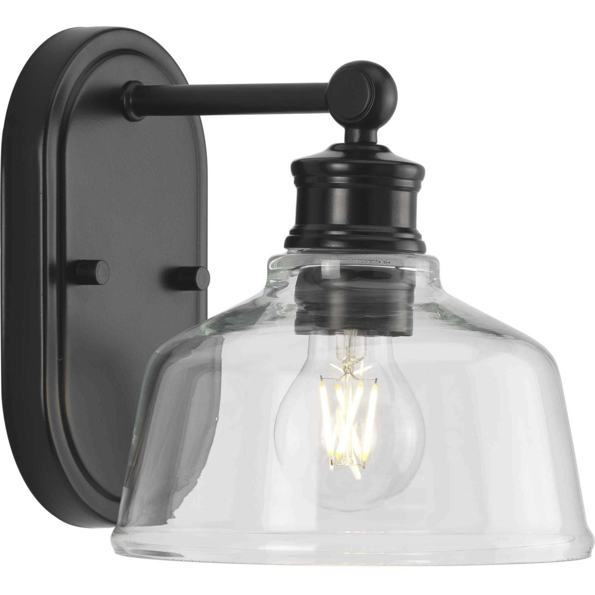 Singleton 1 Light 7.62 inch Matte Black Bath Vanity Wall Light