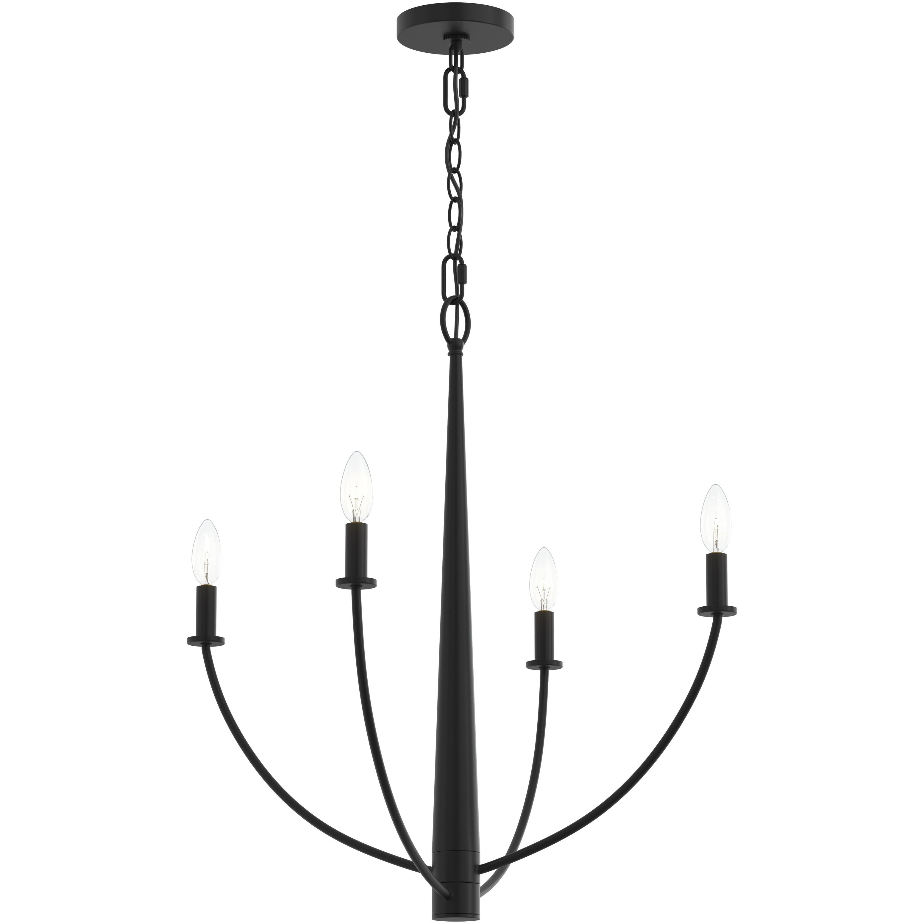 Jheni 4 Light 24 inch Matte Black Chandelier Ceiling Light