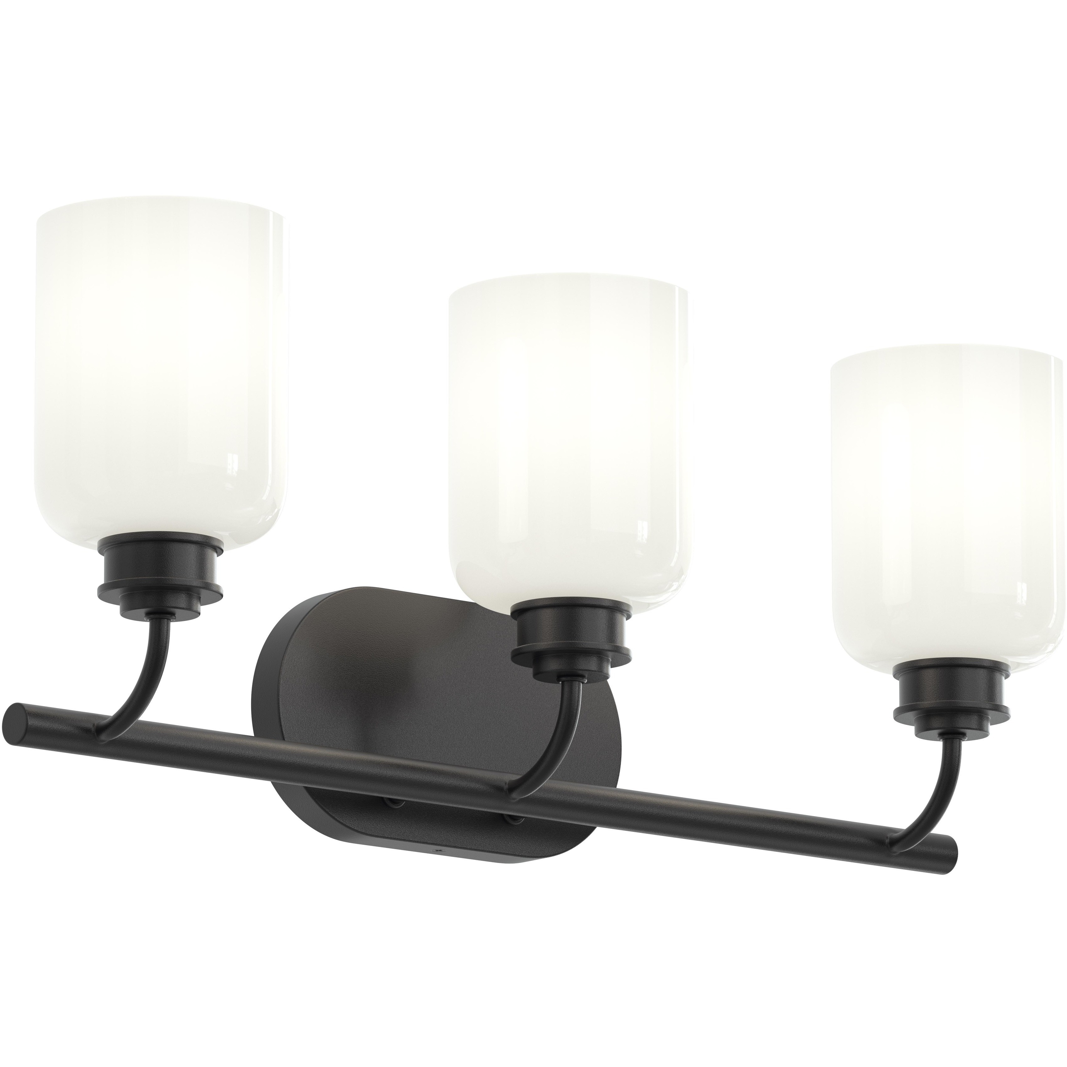 Reines 3 Light 22.75 inch Matte Black Bath Vanity Wall Light