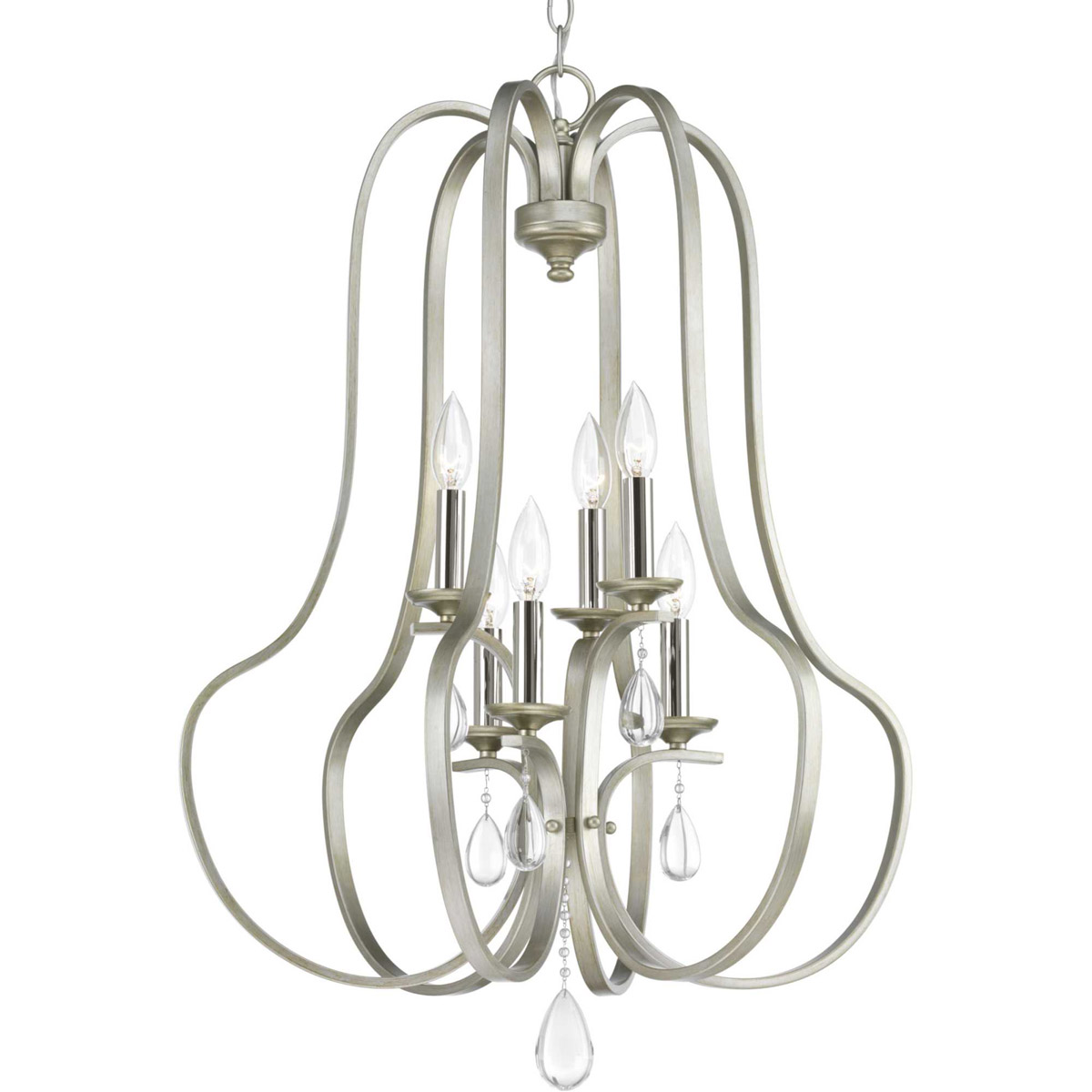 Anjoux 6 Light 22 inch Silver Ridge Foyer Pendant Ceiling Light