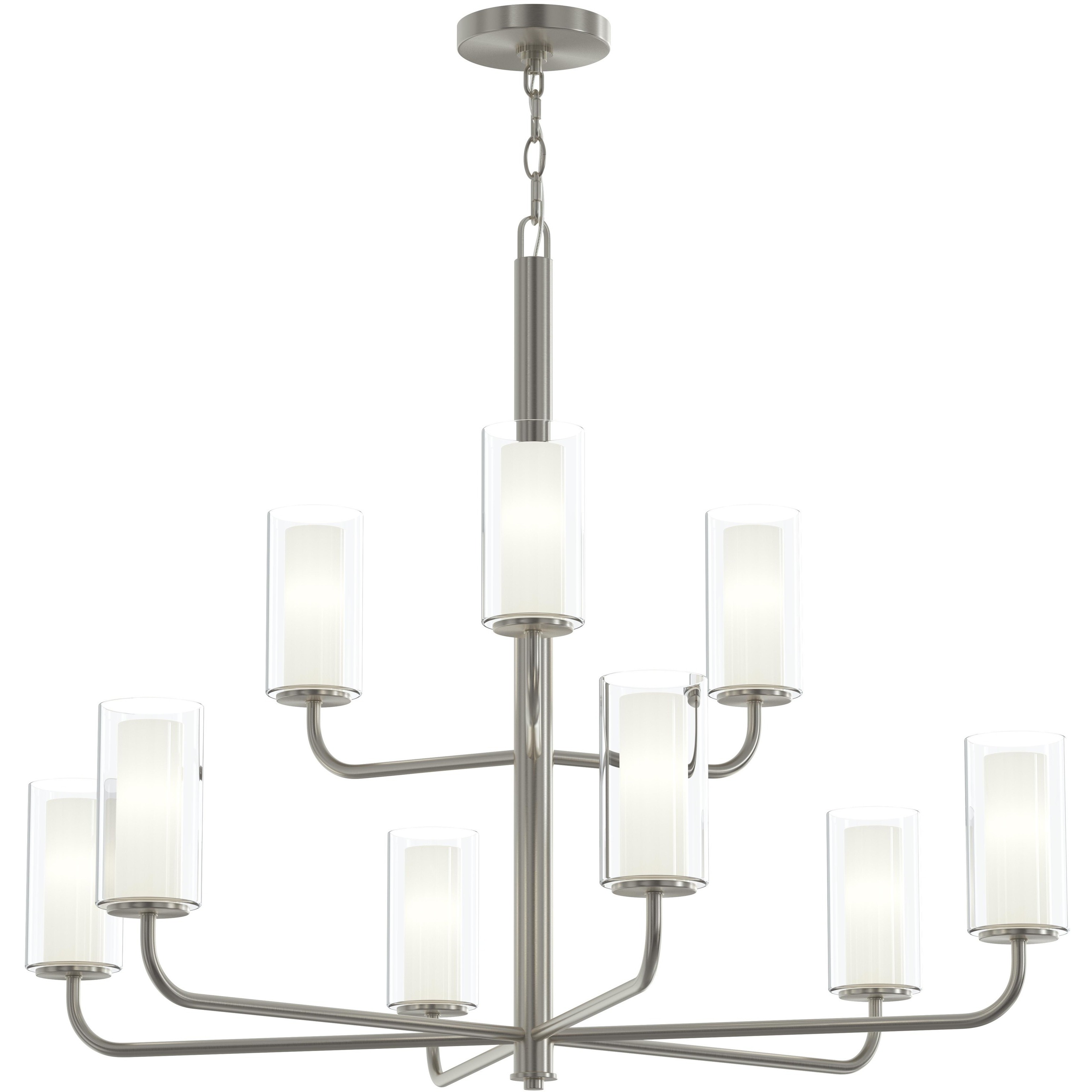 Mack 9 Light 34 inch Brushed Nickel Chandelier Ceiling Light