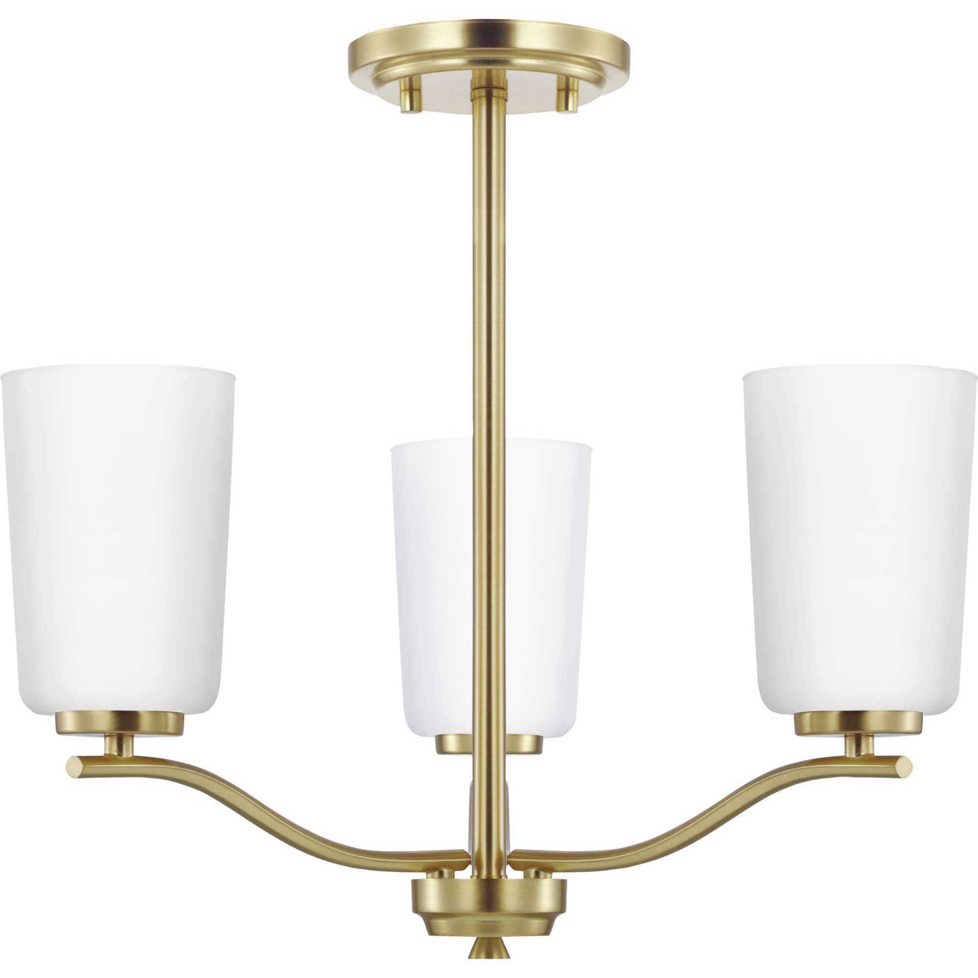 Adley 3 Light 18.12 inch Satin Brass Semi-Flush Convertible Light Ceiling Light