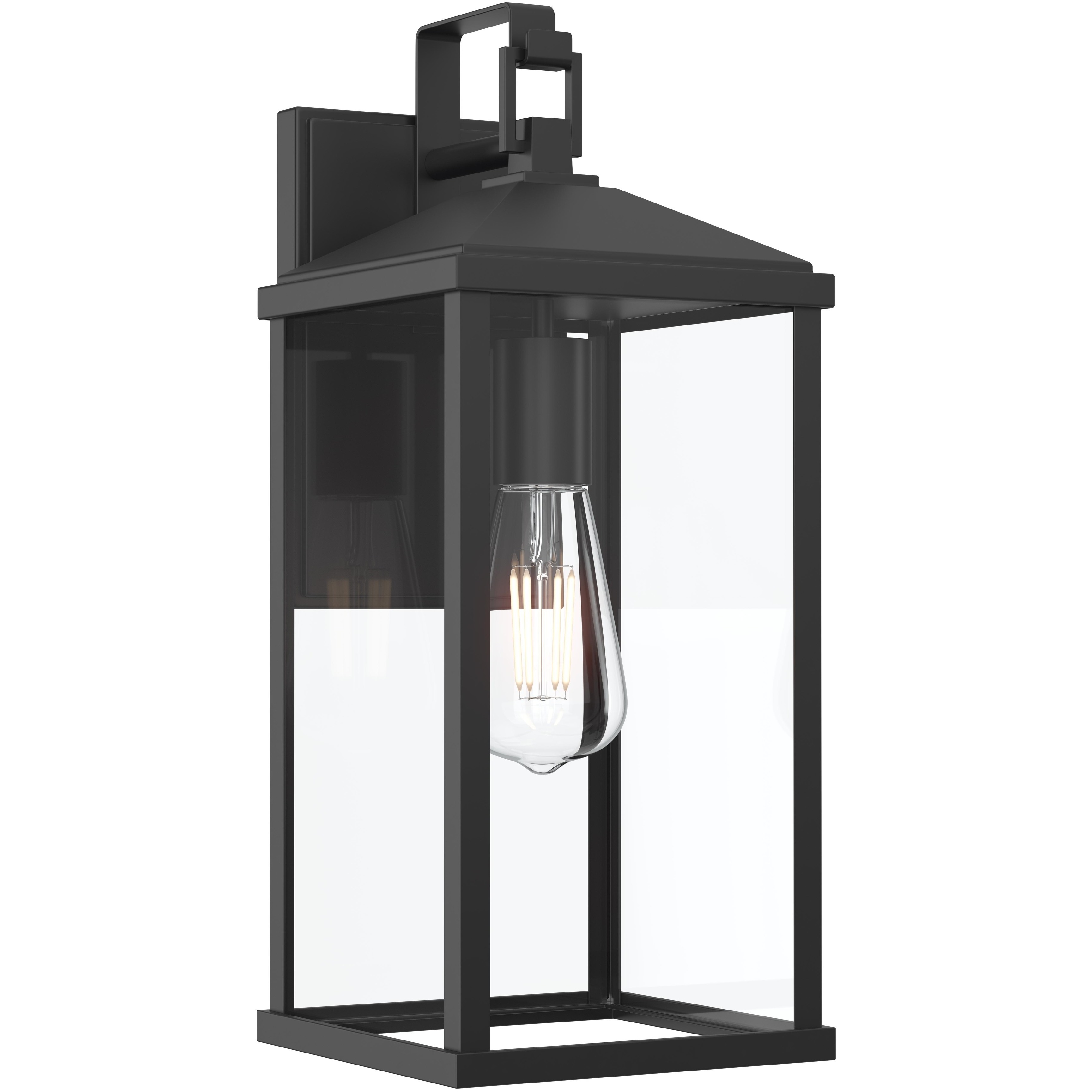 Cantley 1 Light 16 inch Matte Black Outdoor Wall Lantern