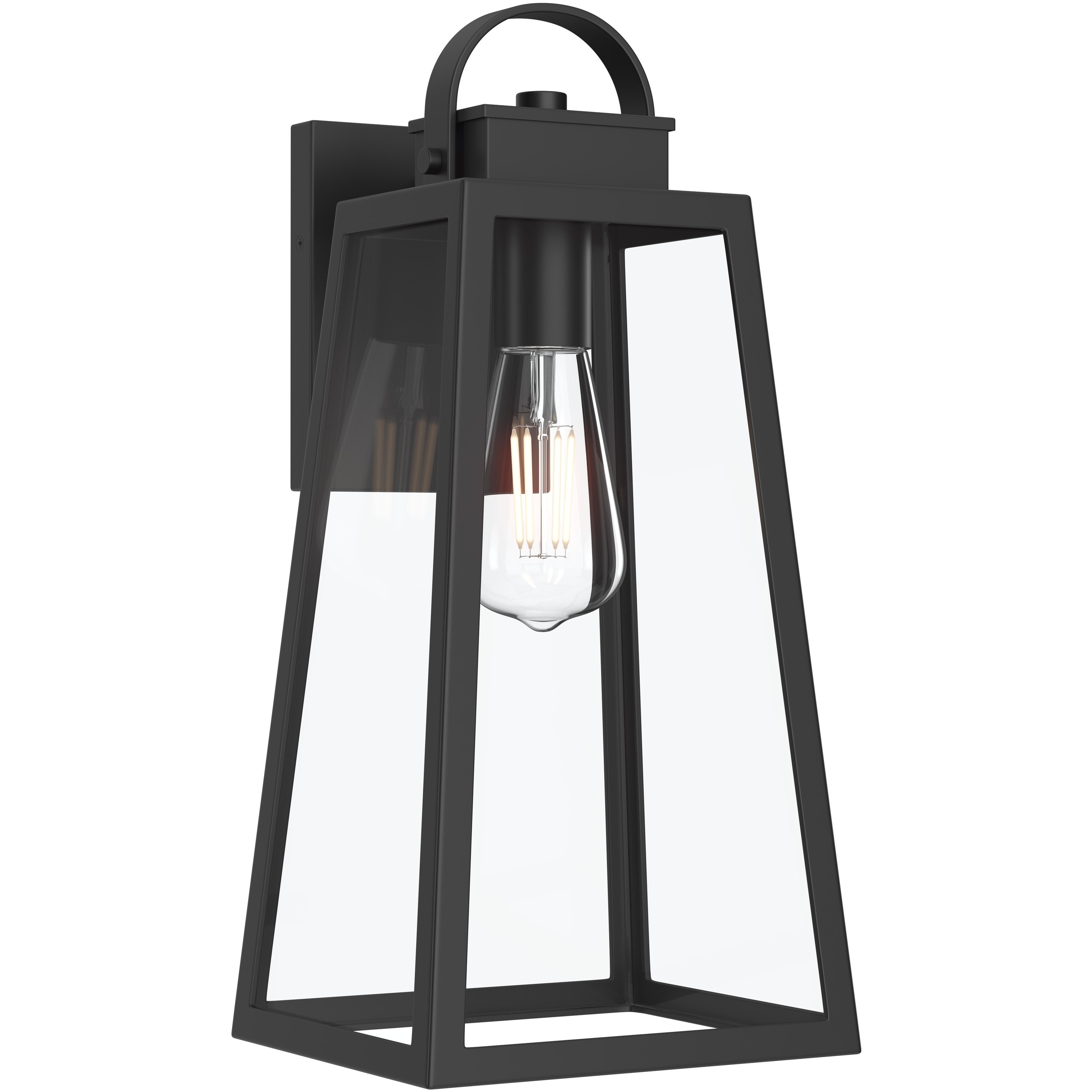 Hedry 1 Light 16 inch Matte Black Outdoor Wall Lantern