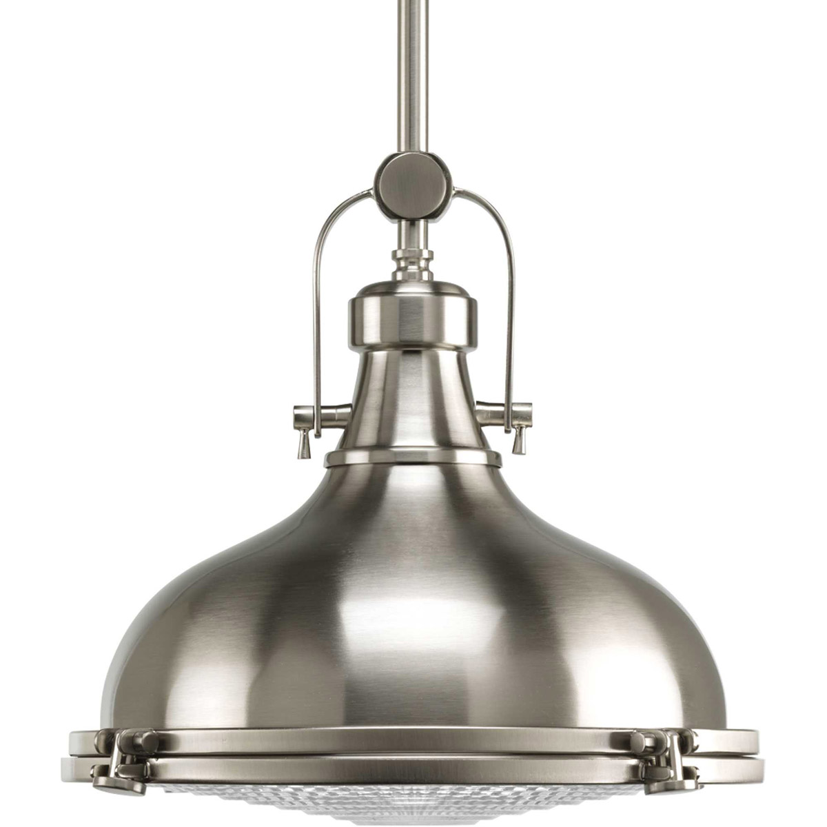 Fresnel Lens LED 12.13 inch Brushed Nickel Pendant Ceiling Light in LED Lamping, Progress LED