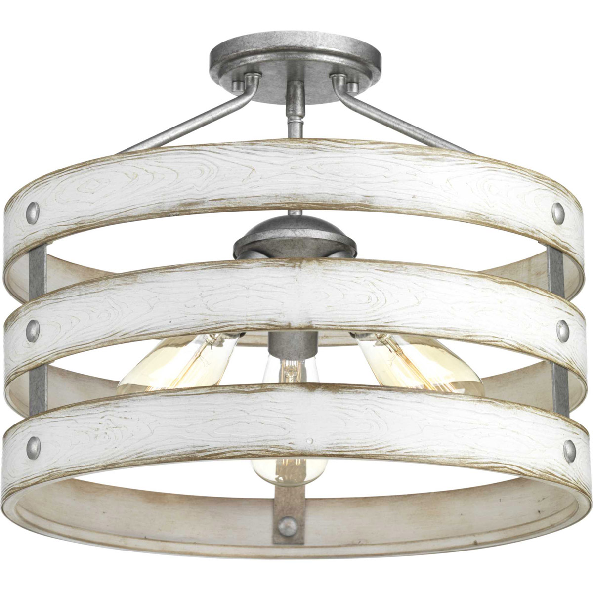 Gulliver 3 Light 17 inch Galvanized Semi-Flush Mount Convertible Ceiling Light
