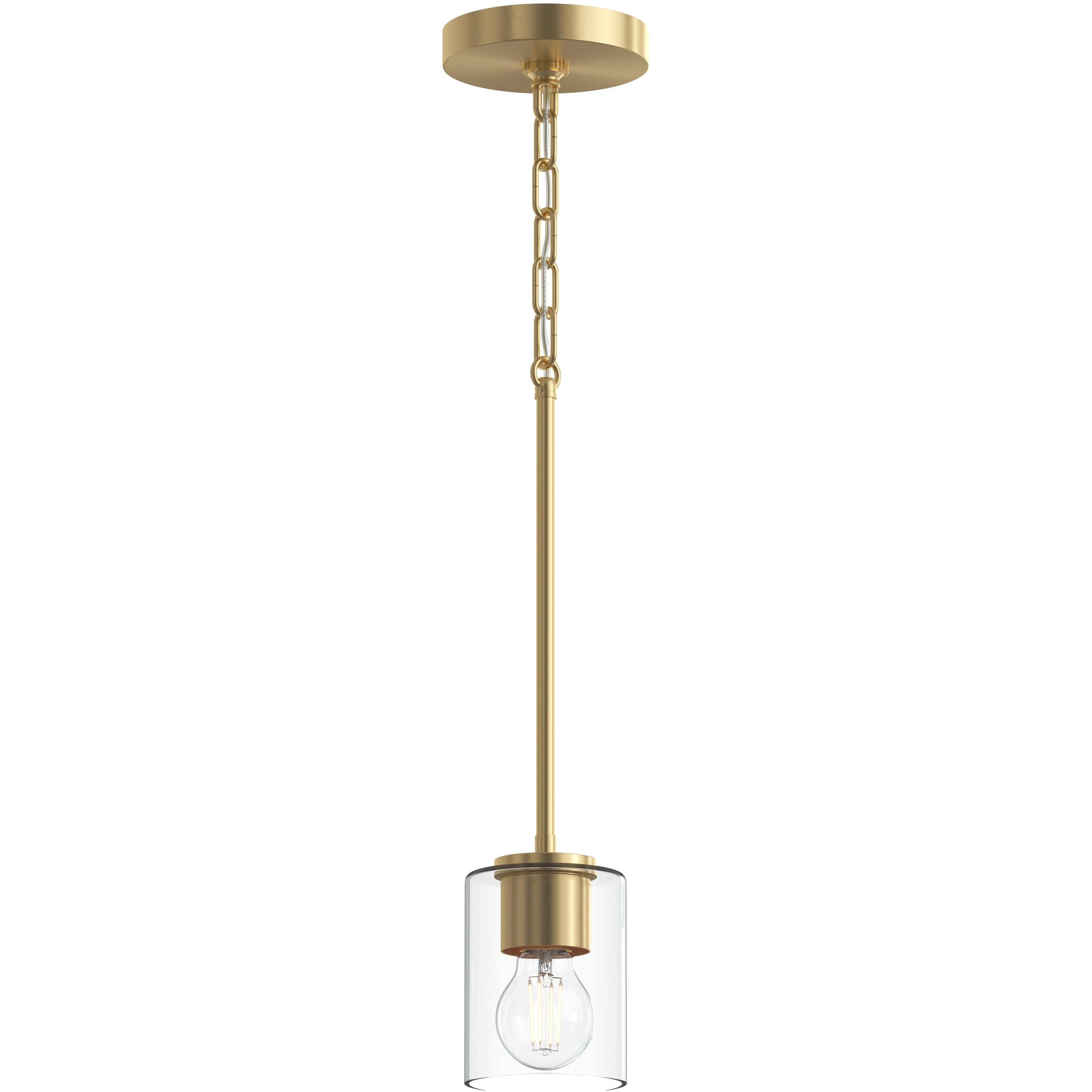 Replay 1 Light 3.88 inch Brushed Gold Mini-Pendant Ceiling Light