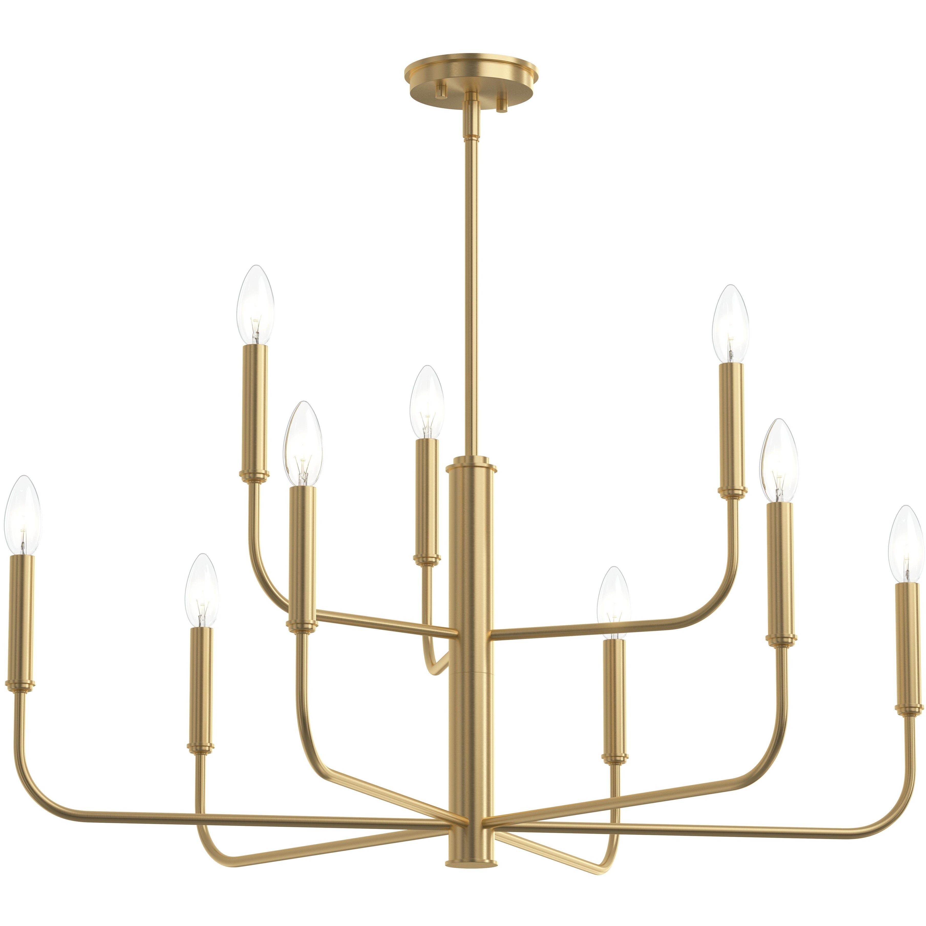 Reines 9 Light 32 inch Brushed Gold Chandelier Ceiling Light