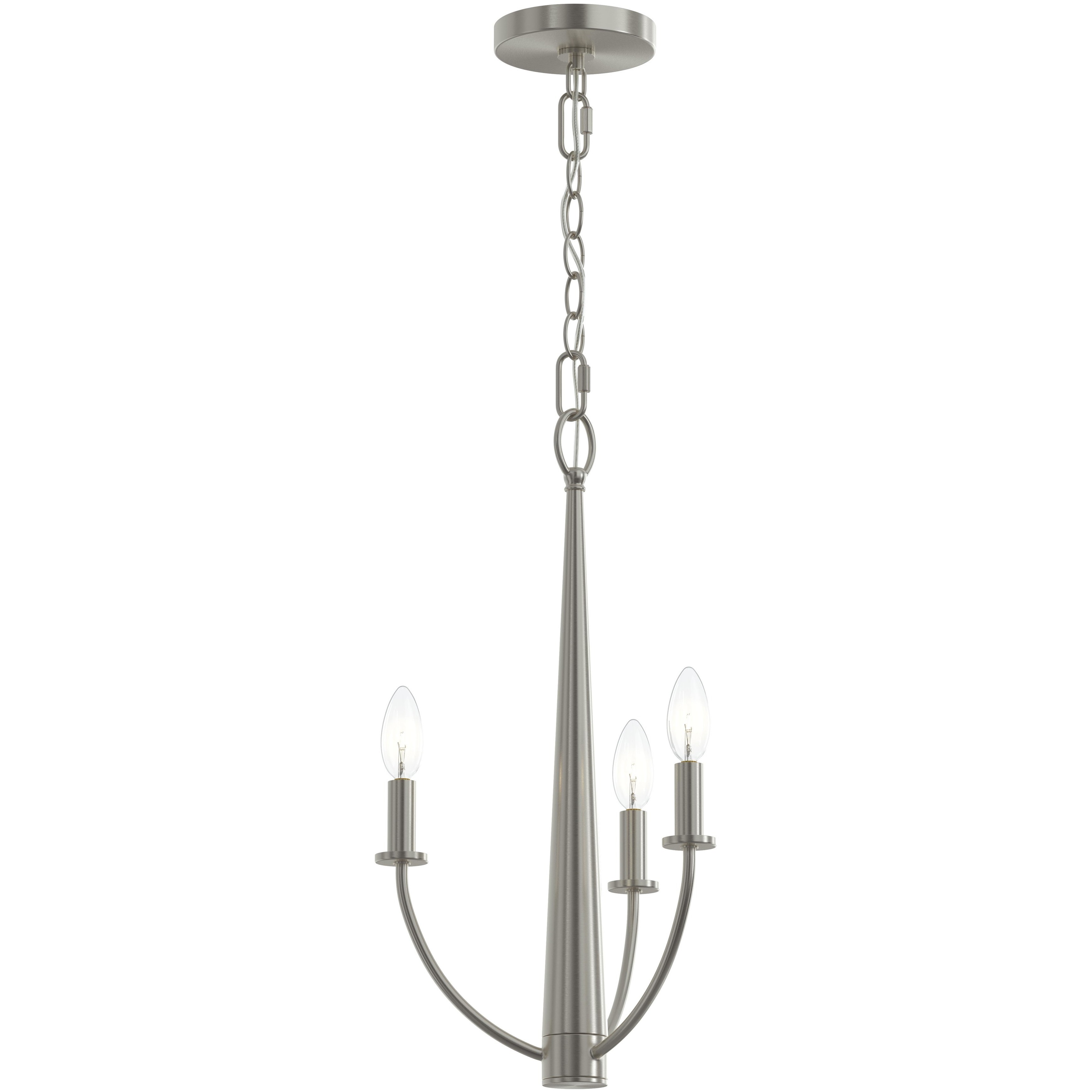 Jheni 3 Light 12 inch Brushed Nickel Chandelier Ceiling Light