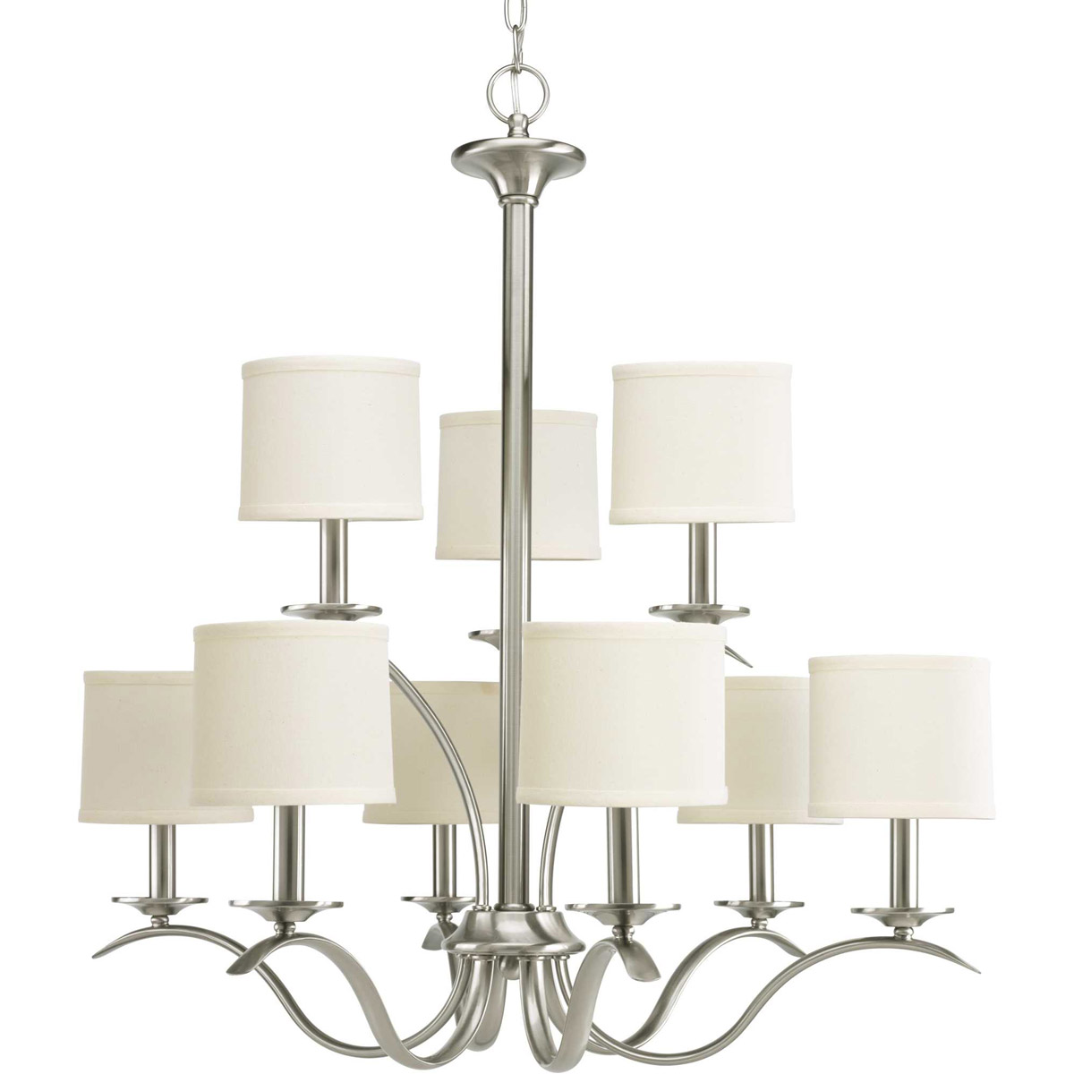 Inspire 9 Light 29.38 inch Brushed Nickel Chandelier Ceiling Light