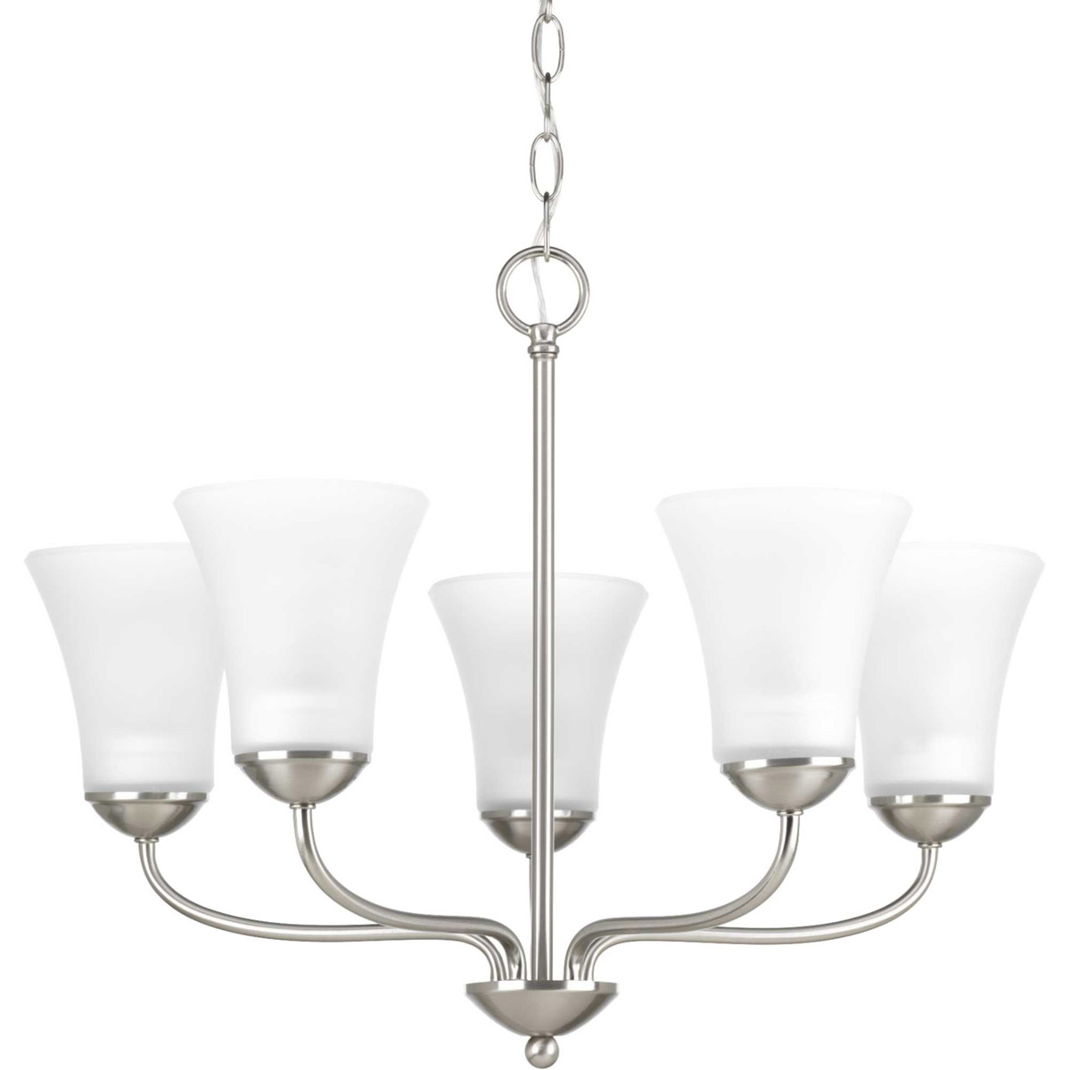 Classic 5 Light 21.88 inch Brushed Nickel Chandelier Ceiling Light