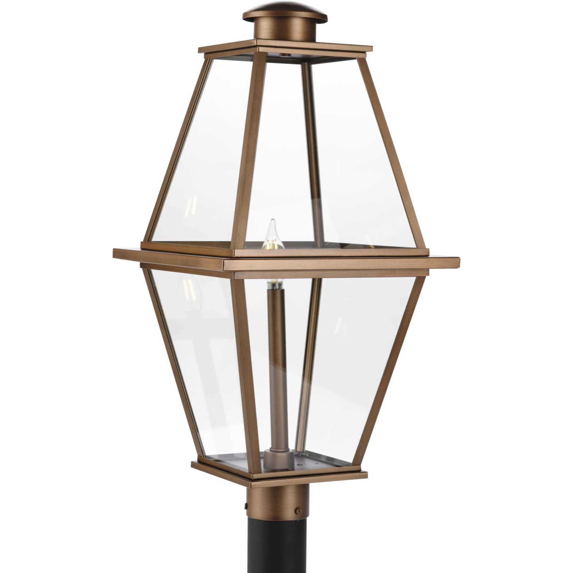 Progress P540107 169 Bradshaw 1 Light 25.25 inch Antique Copper Outdoor Post Lantern Design Series