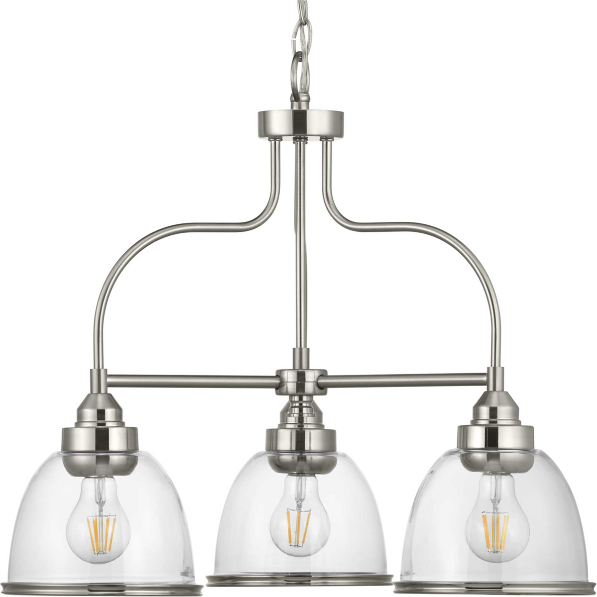 Saluda 3 Light 24 inch Brushed Nickel Chandelier Ceiling Light