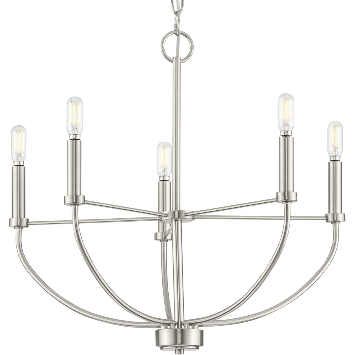 Leyden 5 Light 22.38 inch Brushed Nickel Chandelier Ceiling Light