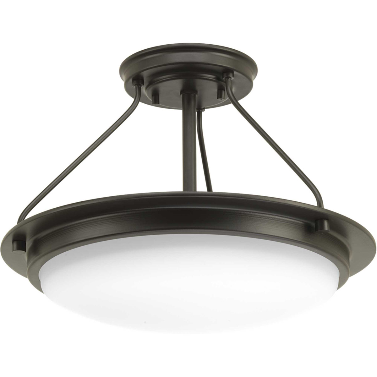 Apogee LED 15 inch Architectural Bronze Semi-Flush Mount Convertible Ceiling Light, Progress LED
