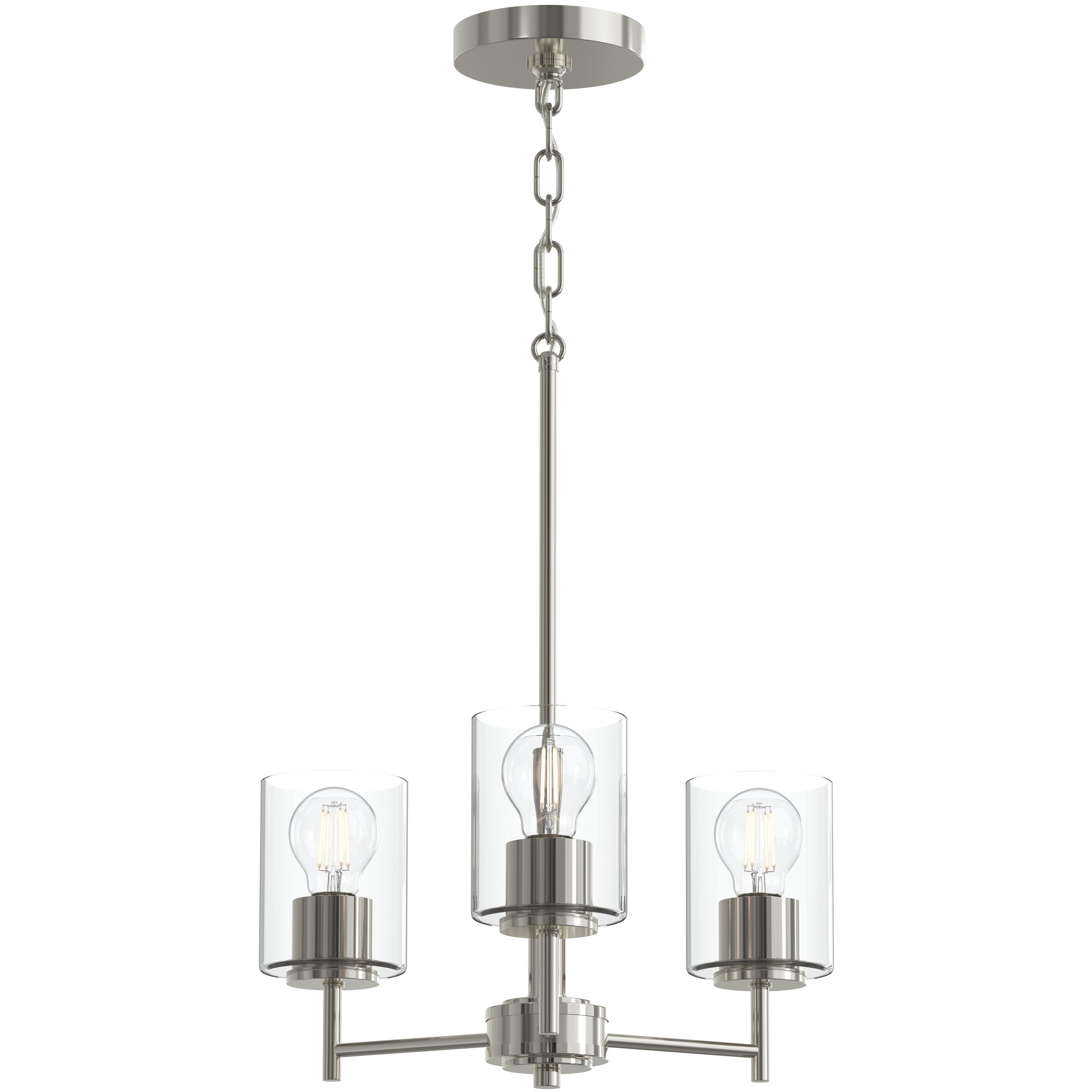 Replay 3 Light 17 inch Polished Nickel Chandelier Ceiling Light