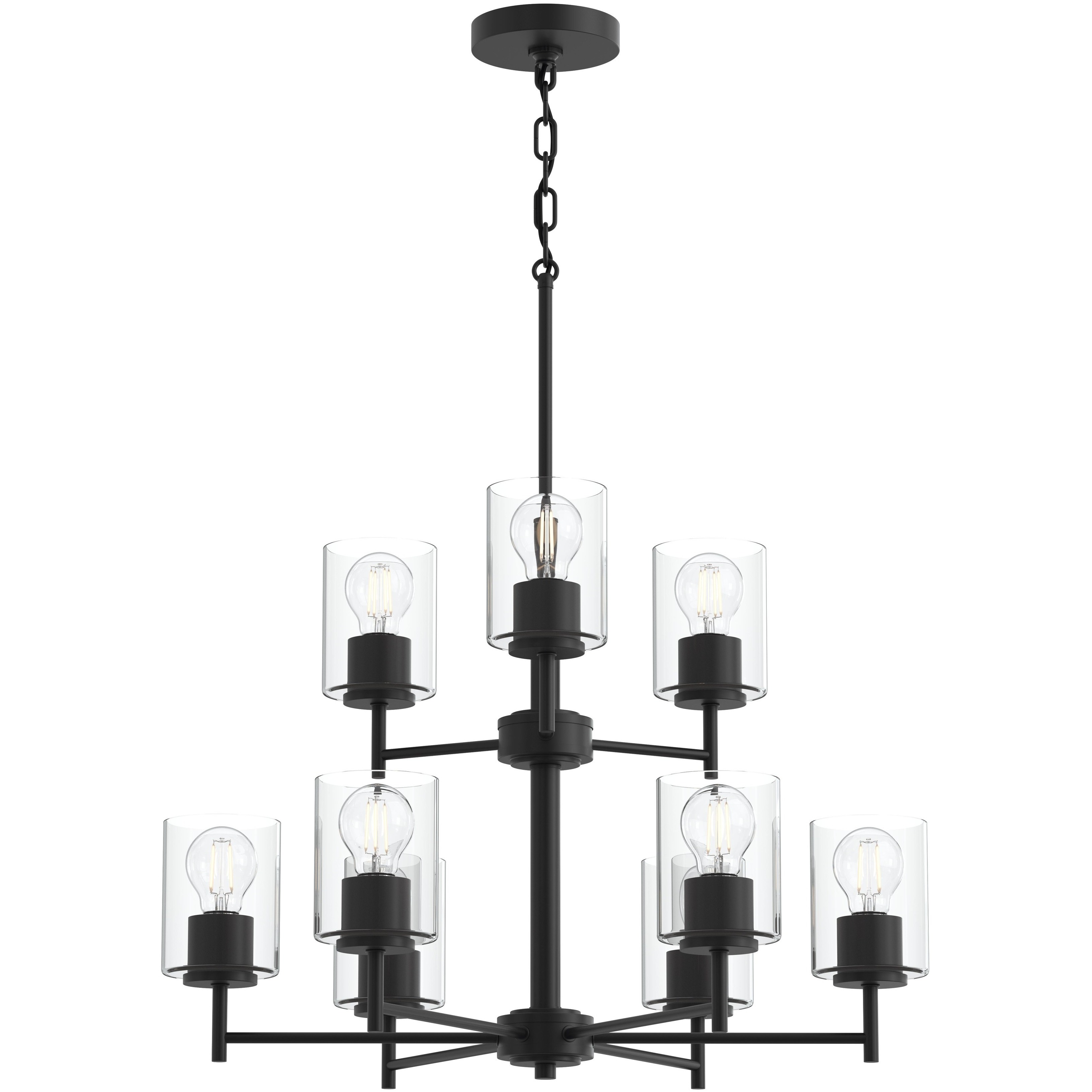 Replay 9 Light 25 inch Black Chandelier Ceiling Light
