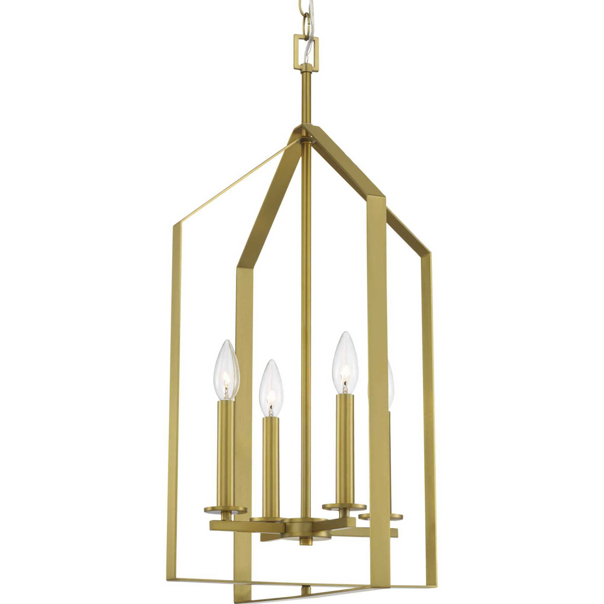 Vertex 4 Light 15 inch Brushed Gold Foyer Light Ceiling Light