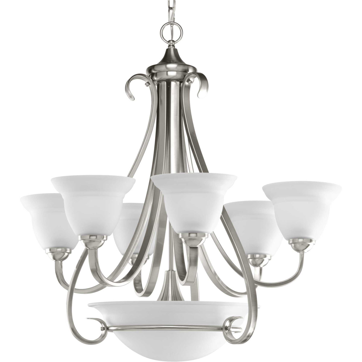 Torino 6 Light 28.63 inch Brushed Nickel Chandelier Ceiling Light