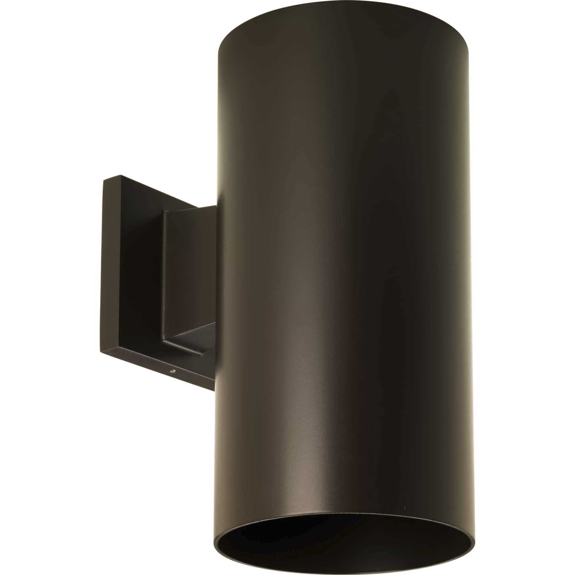 Cylinder Outdoor Wall Cylinder in Antique Bronze, LED Lamping, Progress LED