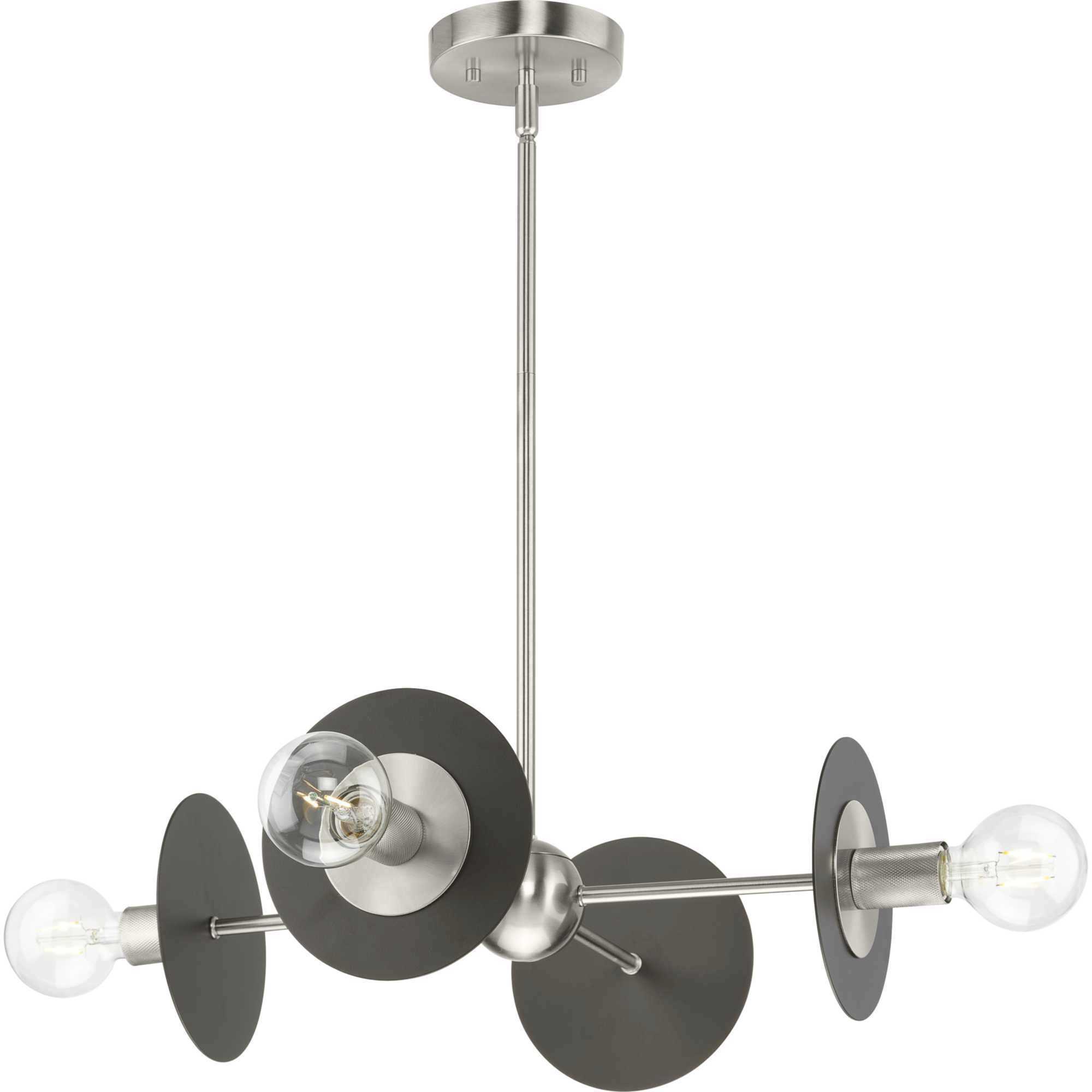 Trimble 4 Light 22.37 inch Brushed Nickel Chandelier Ceiling Light in Burnished Nickel, Design Series