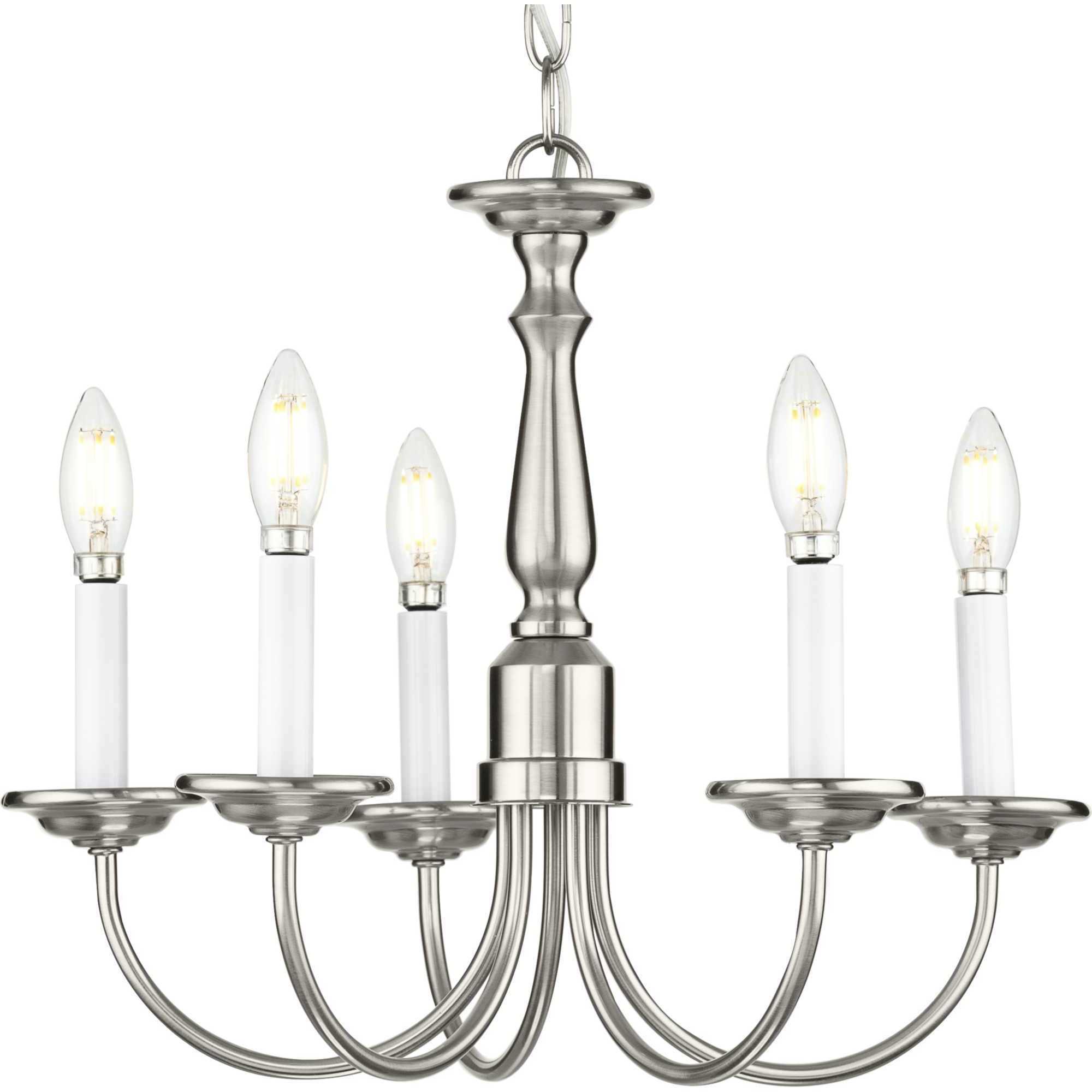 Five Light 5 Light 17.5 inch Brushed Nickel Chandelier Ceiling Light