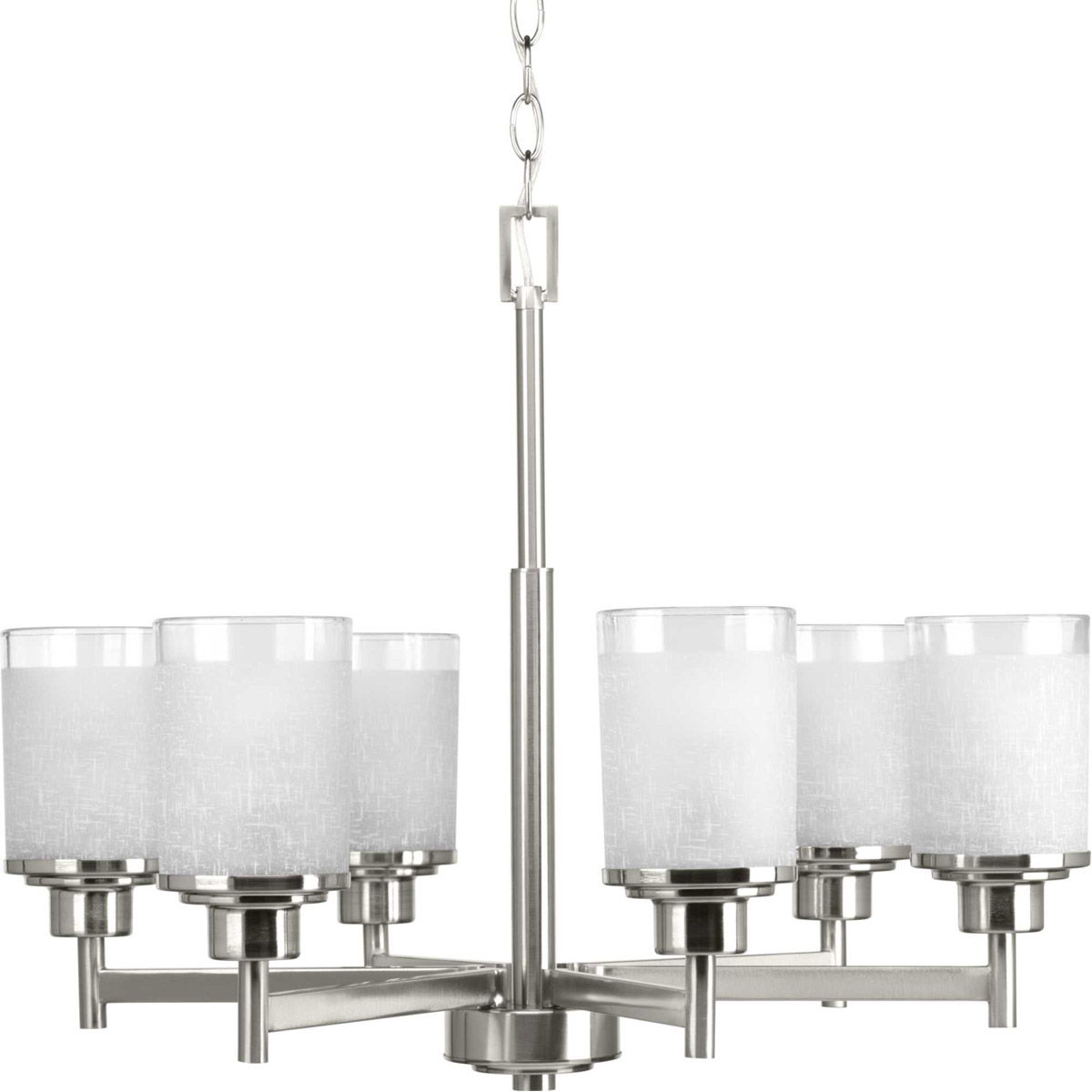 Alexa 6 Light 25 inch Brushed Nickel Chandelier Ceiling Light
